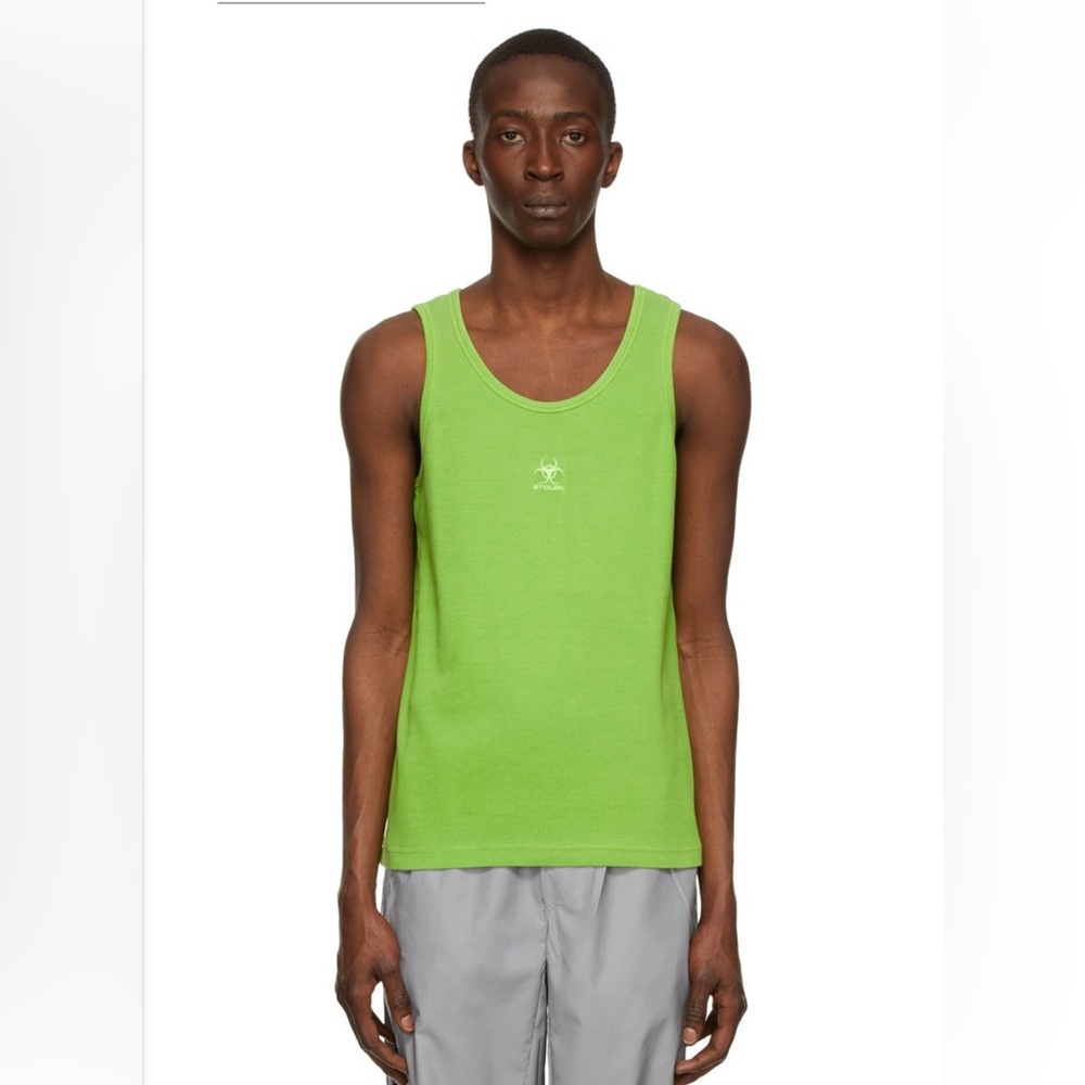 Stolen Girlfriends Club Green Cotton Tank Top